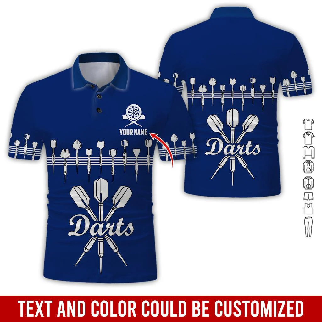 Customized Name Darts Polo Shirt, Personalized Name Darts Uniforms Polo Shirt For Men - Perfect Gift For Darts Lovers, Darts Players - Image 7