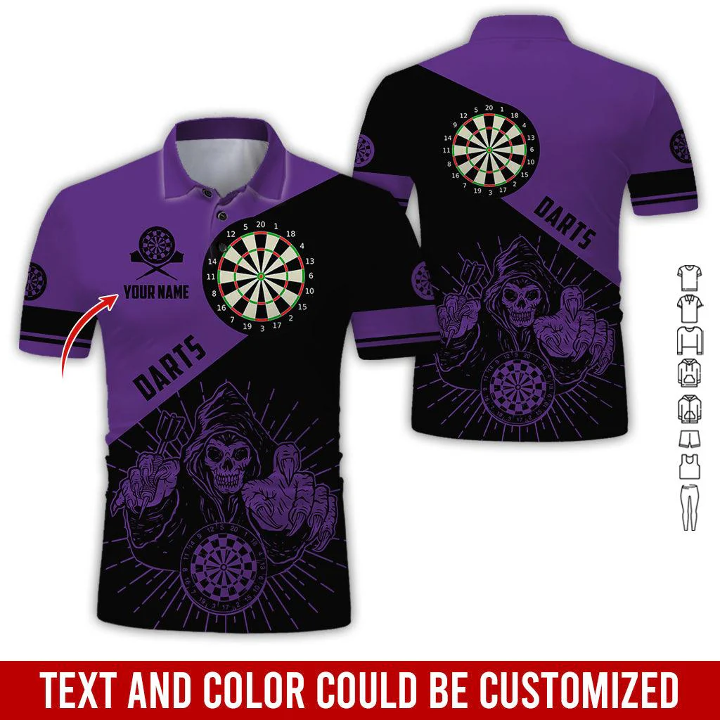 Customized Name Darts Polo Shirt, Personalized Name Death Darts Polo Shirt For Men - Perfect Gift For Darts Lovers, Darts Players - Image 12