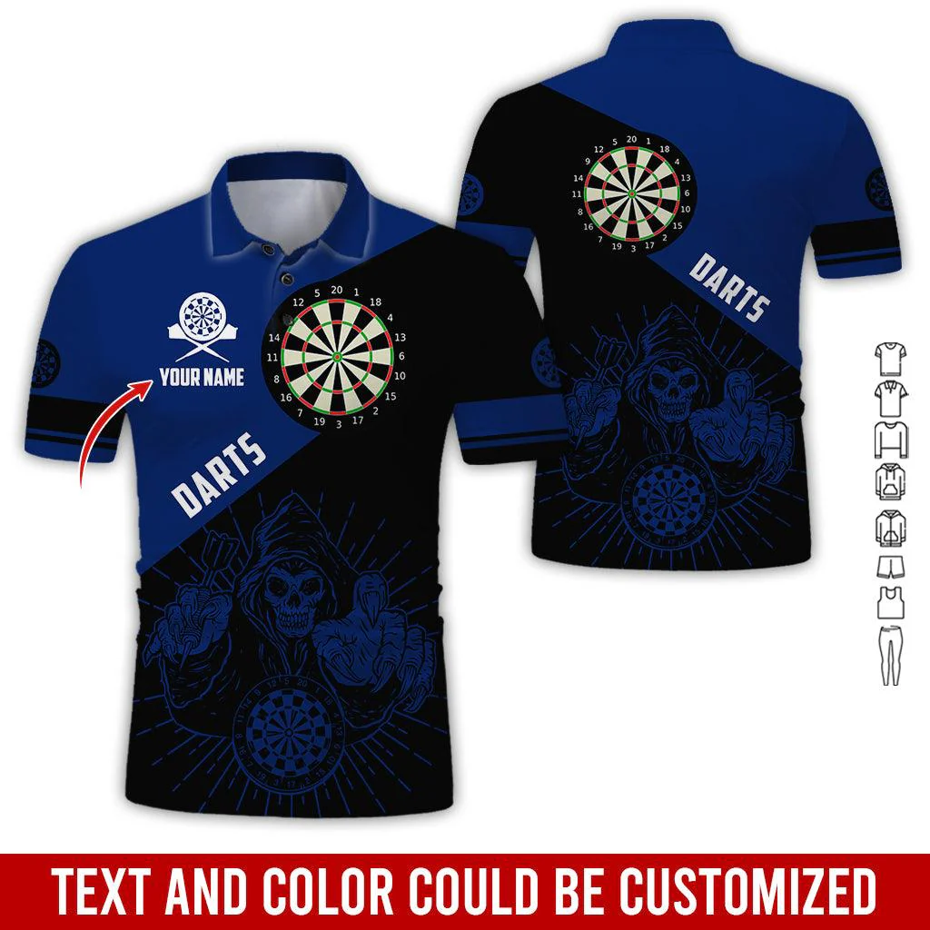 Customized Name Darts Polo Shirt, Personalized Name Death Darts Polo Shirt For Men - Perfect Gift For Darts Lovers, Darts Players - Image 9
