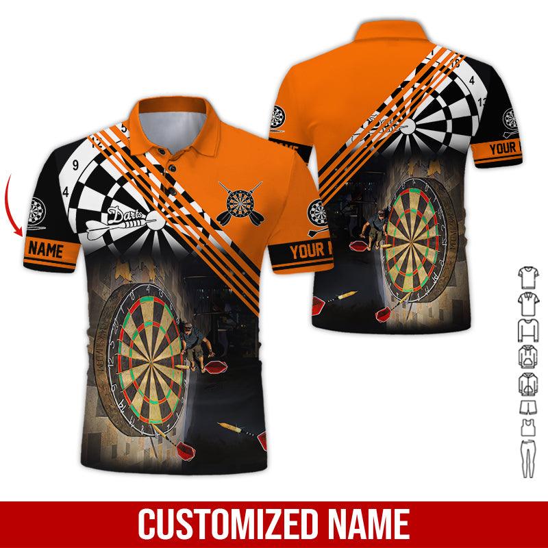 Customized Name Darts Polo Shirt, Personalized Name Love Trumpet Darts Polo Shirt For Men - Perfect Gift For Darts Lovers, Darts Players - Image 5