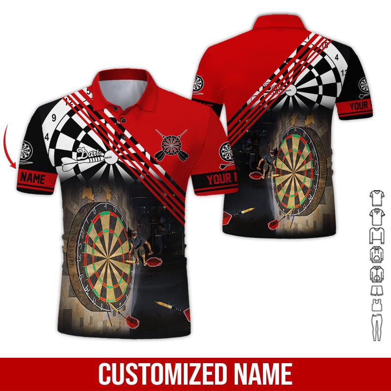 Customized Name Darts Polo Shirt, Personalized Name Love Trumpet Darts Polo Shirt For Men - Perfect Gift For Darts Lovers, Darts Players - Image 7