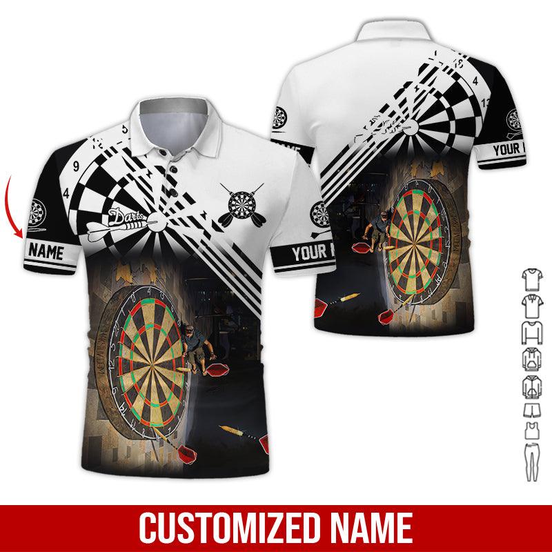 Customized Name Darts Polo Shirt, Personalized Name Love Trumpet Darts Polo Shirt For Men - Perfect Gift For Darts Lovers, Darts Players - Image 9