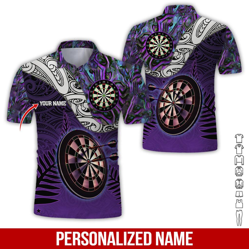 Customized Name Darts Polo Shirt, Personalized Name Tattoo Maori Darts Polo Shirt For Men - Perfect Gift For Darts Lovers, Darts Players