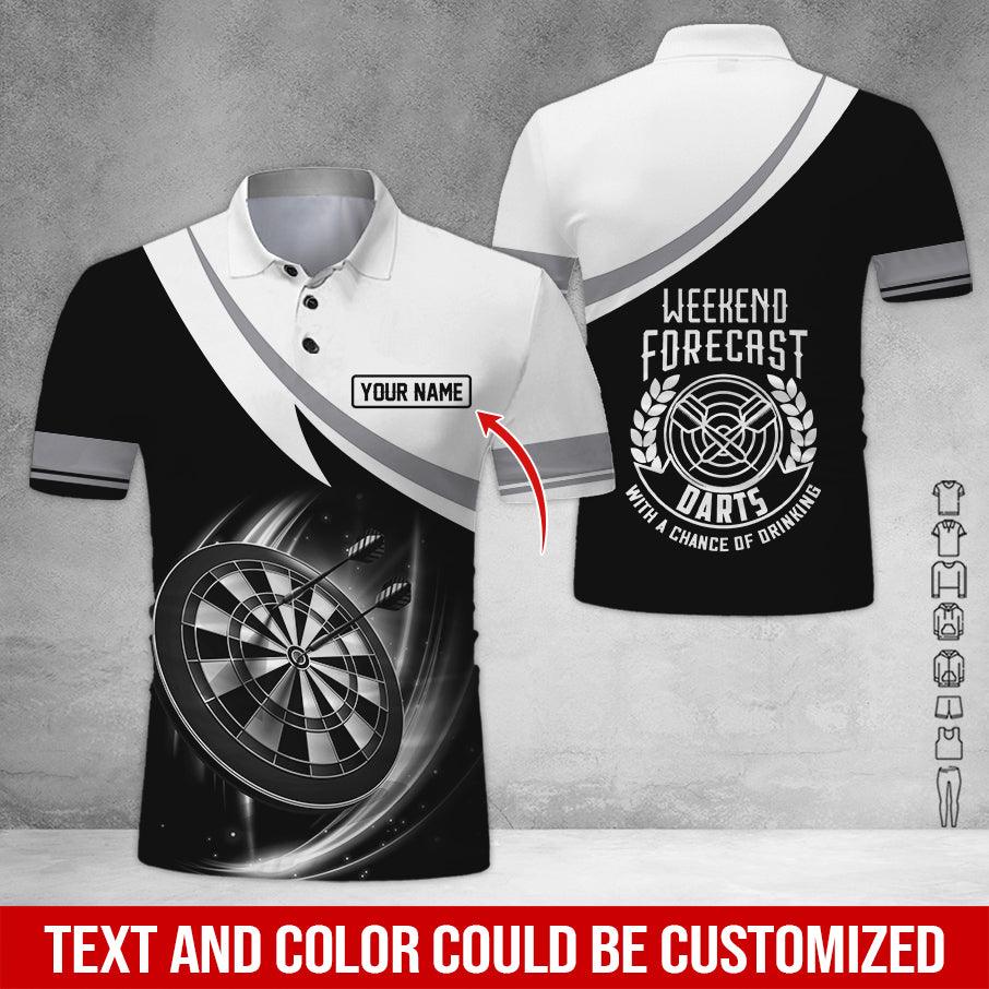 Customized Name Darts Polo Shirt, Personalized Name Weekend Forecast Darts Polo Shirt For Men - Perfect Gift For Darts Lovers, Darts Players - Image 11