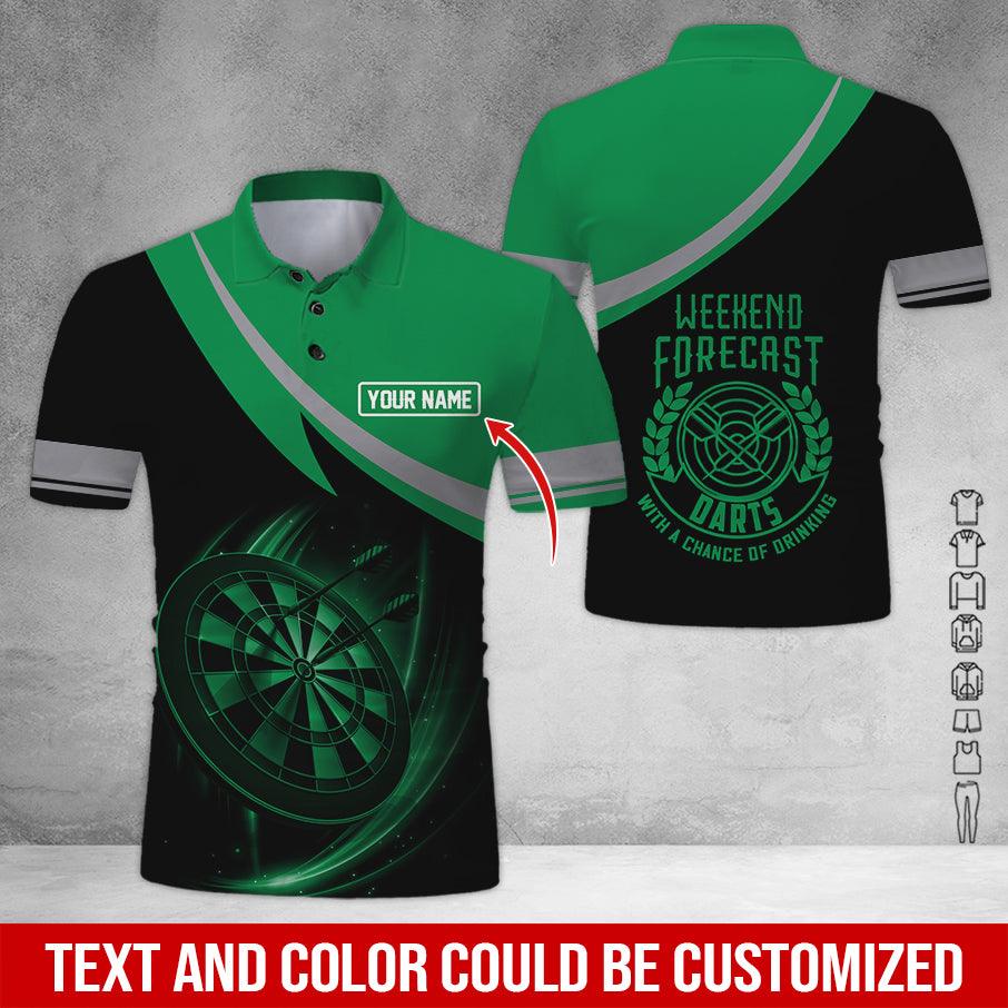 Customized Name Darts Polo Shirt, Personalized Name Weekend Forecast Darts Polo Shirt For Men - Perfect Gift For Darts Lovers, Darts Players - Image 4