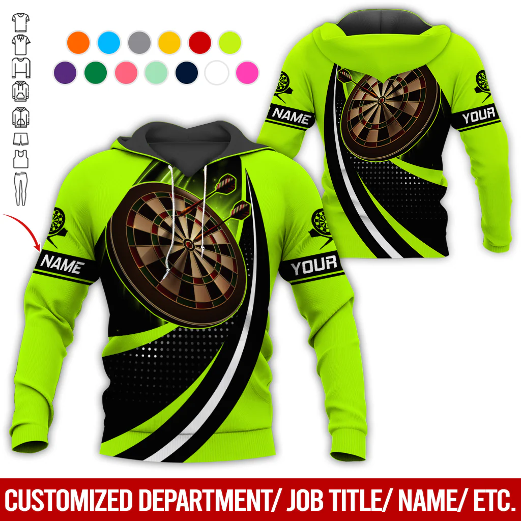 Customized Name Darts Premium Hoodie, Black Spot Pattern Darts Hoodie, Perfect Gift For Darts Lovers, Friend, Family - Image 5