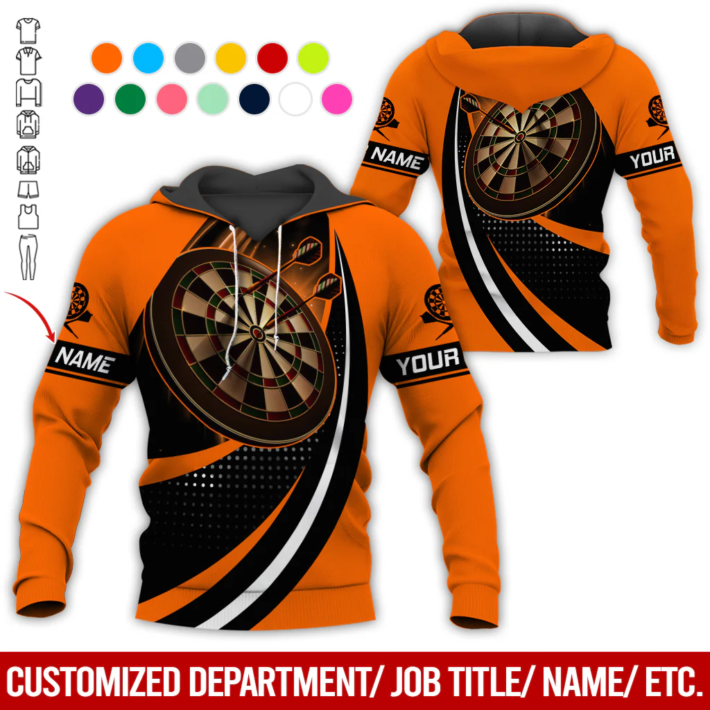 Customized Name Darts Premium Hoodie, Black Spot Pattern Darts Hoodie, Perfect Gift For Darts Lovers, Friend, Family - Image 8
