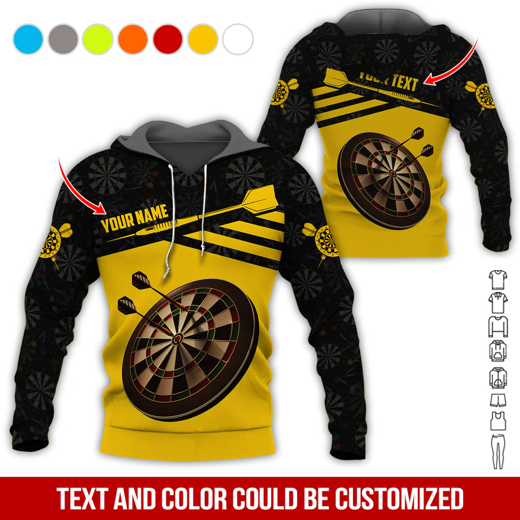 Customized Name Darts Premium Hoodie, Custom Name Darts Hoodie With Darts Pattern - Gift For Darts Lovers, Friend, Family - Image 6