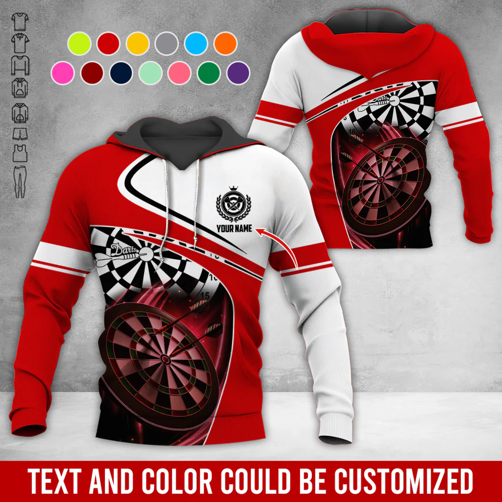 Customized Name Darts Premium Hoodie, Darts Is My Life White Hoodie, Perfect Gift For Darts Lovers, Friend, Family - Image 4