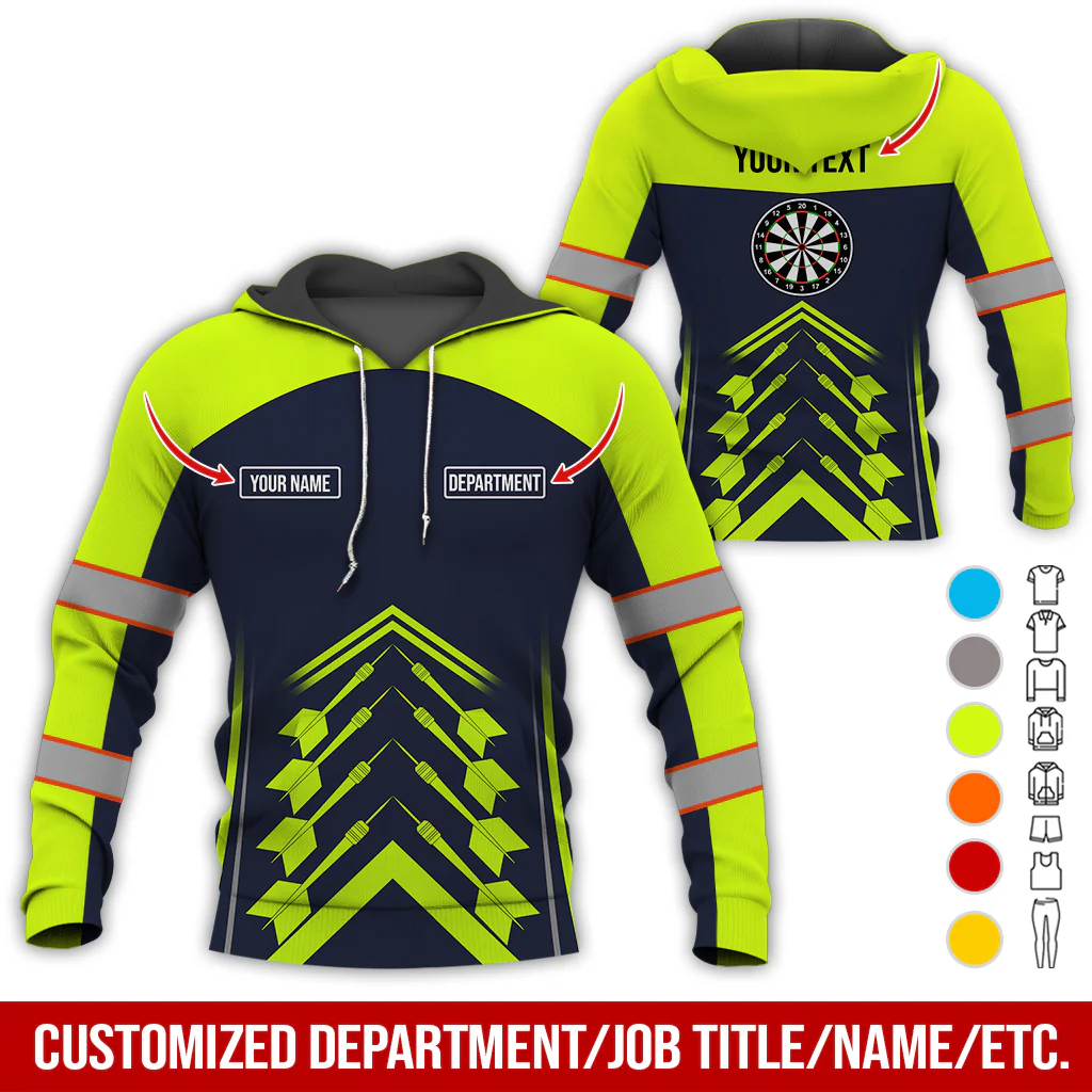 Customized Name Darts Premium Hoodie, Horizontal Stripe Pattern Hoodie For Men & Women, Perfect Gift For Darts Lovers, Friend, Family - Image 3