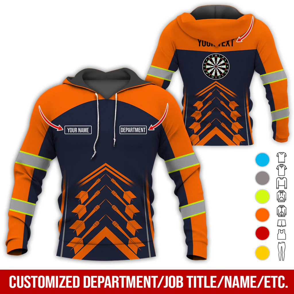 Customized Name Darts Premium Hoodie, Horizontal Stripe Pattern Hoodie For Men & Women, Perfect Gift For Darts Lovers, Friend, Family - Image 4