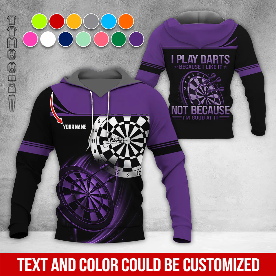 Customized Name Darts Premium Hoodie, I Play Darts Because I Like It Darts Hoodie, Perfect Gift For Darts Lovers, Darts Player - Image 11