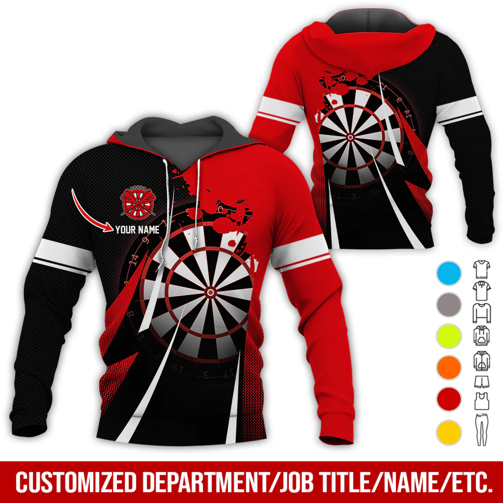 Customized Name Darts Premium Hoodie, Ink Spill Pattern Darts Hoodie For Men & Women - Gift For Darts Lovers, Friend, Family - Image 5