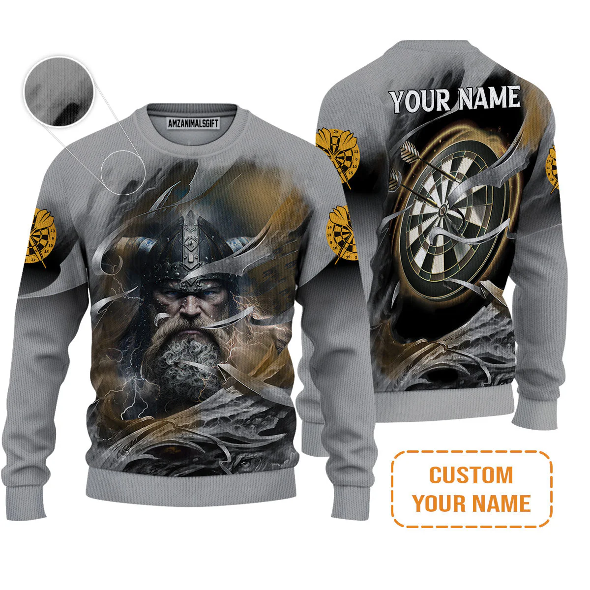 Customized Name Darts Sweatshirt, Bullseye Dartboard Viking And Darts Sweatshirt - Gift For Darts Players, Darts Lovers - Image 7