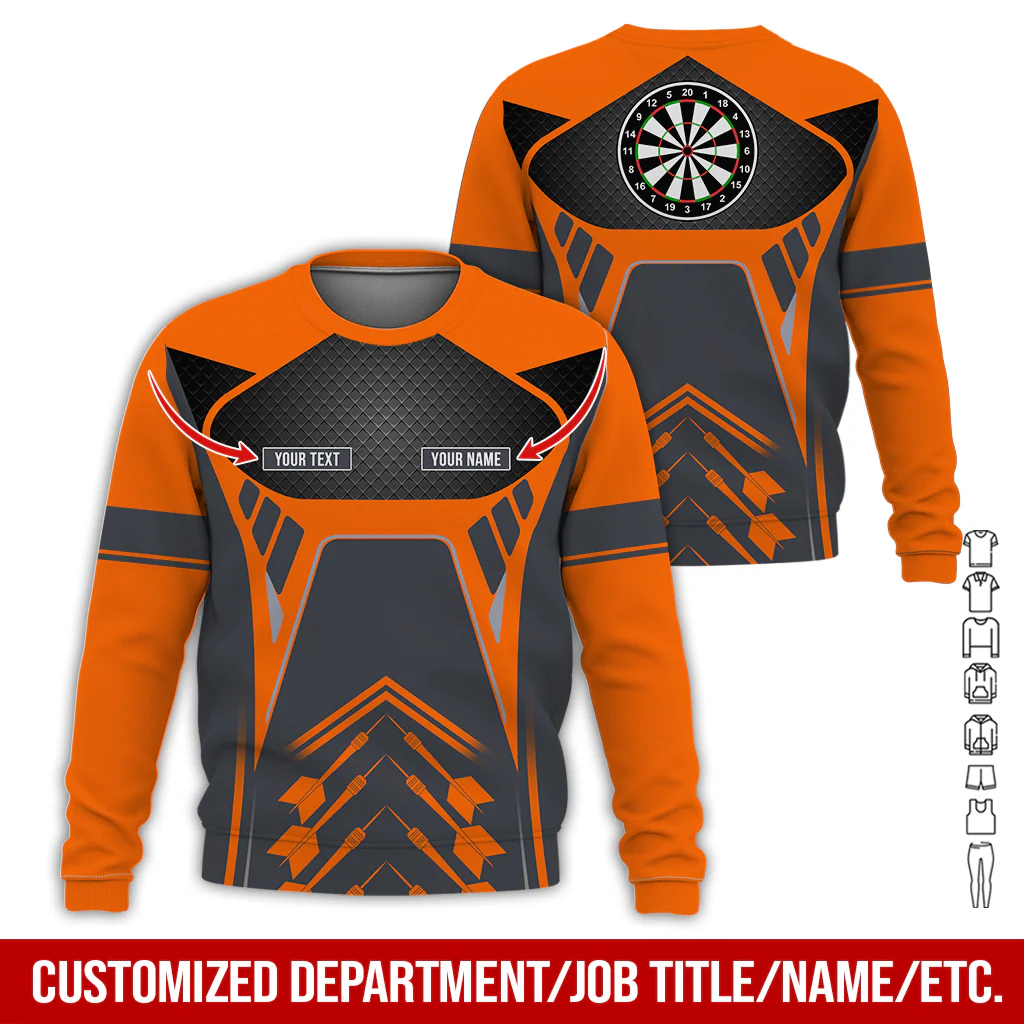Customized Name Darts Sweatshirt, Personalize your style with our custom name darts Sweatshirt For Darts Lovers, Friend, Family - Image 3