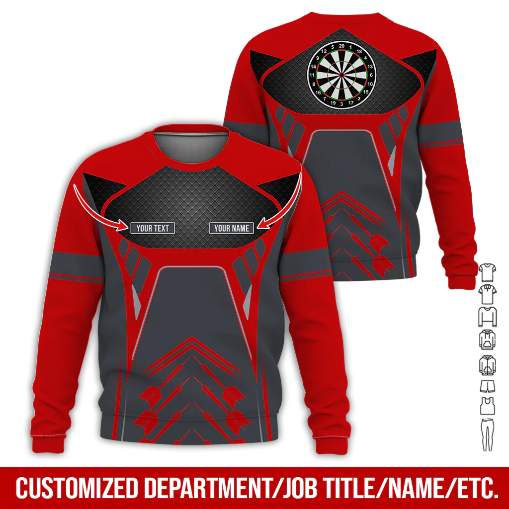 Customized Name Darts Sweatshirt, Personalize your style with our custom name darts Sweatshirt For Darts Lovers, Friend, Family - Image 4