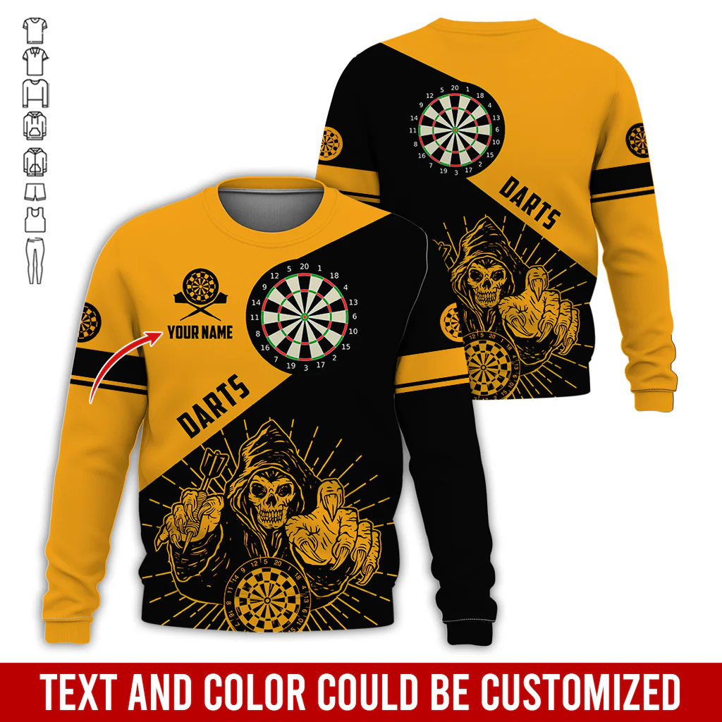 Customized Name Darts Sweatshirt, Personalized Name Death Plays Darts Sweatshirt For Men & Women - Gift For Darts Lovers, Darts Players - Image 12