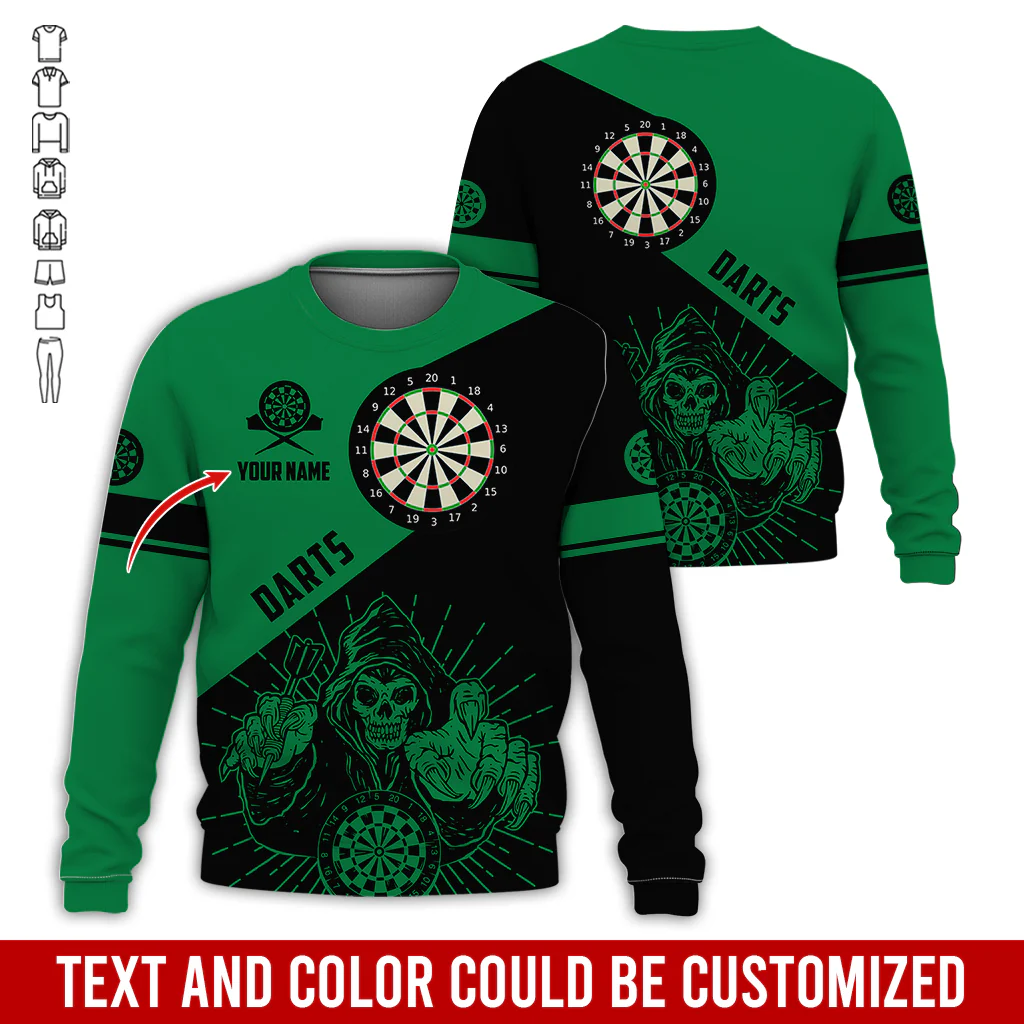 Customized Name Darts Sweatshirt, Personalized Name Death Plays Darts Sweatshirt For Men & Women - Gift For Darts Lovers, Darts Players - Image 6