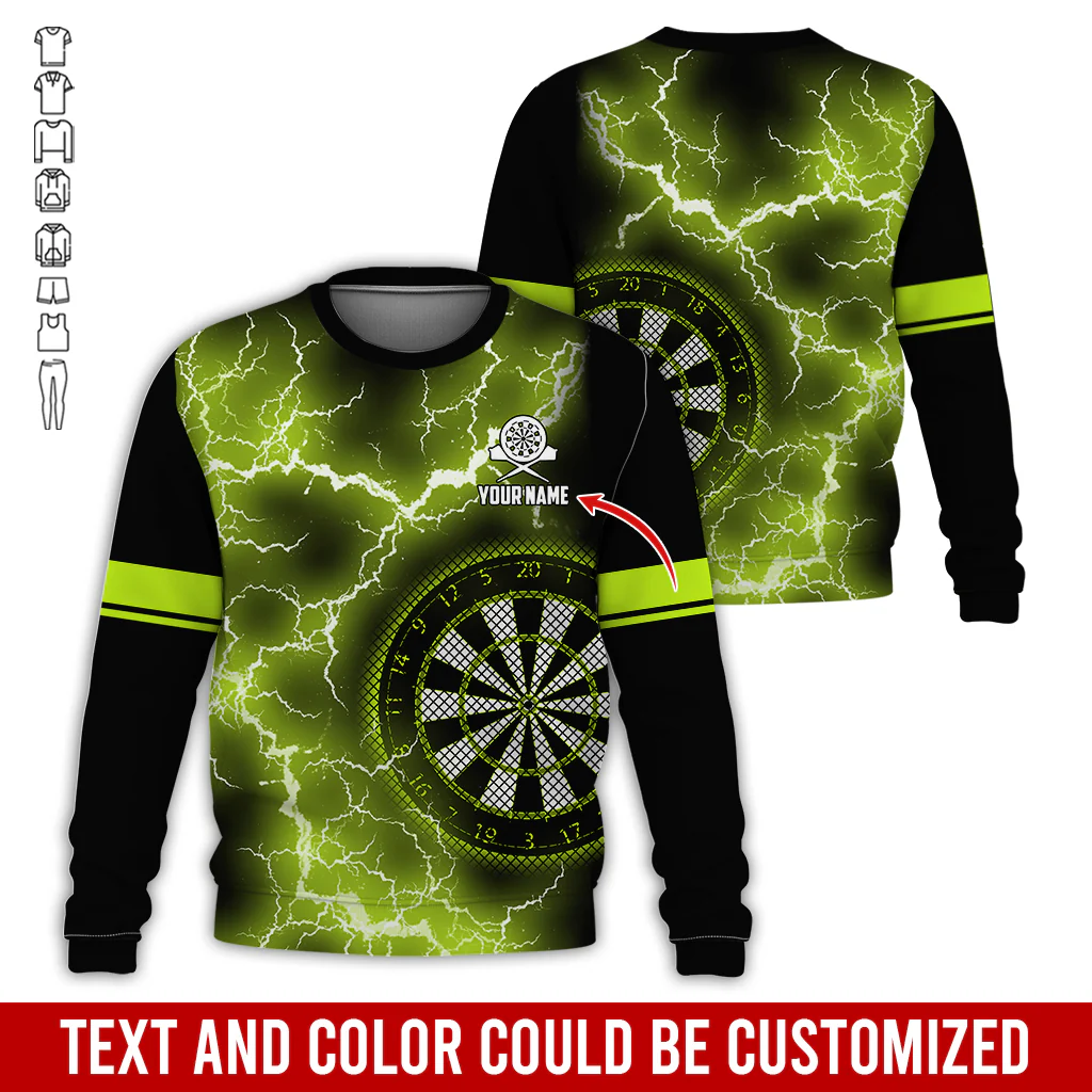 Customized Name Darts Sweatshirt, Personalized Name Thunder Lightning Darts Sweatshirt For Men & Women - Gift For Darts Lovers, Darts Players - Image 11