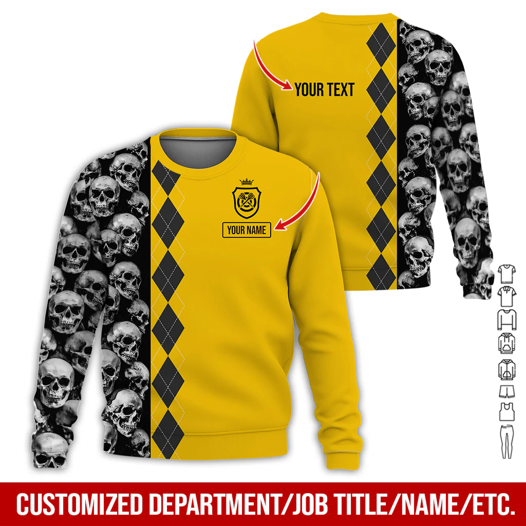 Customized Name Darts Sweatshirt, Skulls & Rhombus Pattern Shirts For Men & Women, Custom Your Shirts - Gift For Darts Lovers, Friend, Family - Image 6