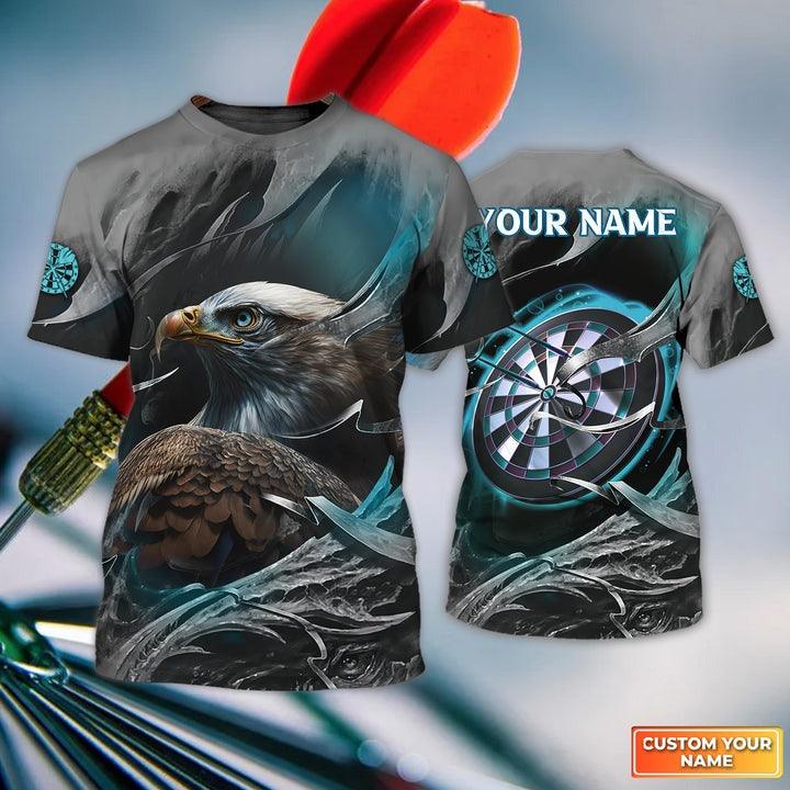 Customized Name Darts T Shirt, Bullseye Dartboard Personalized Flame Wolf And Darts T Shirt For Men - Perfect Gift For Darts Lovers, Darts Players
