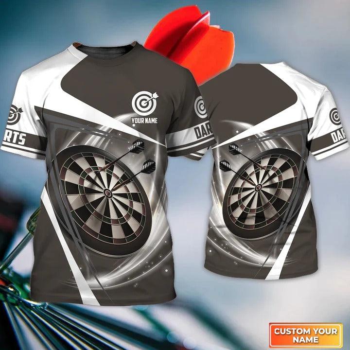 Customized Name Darts T Shirt, Darts Lighting Gray Personalized Name Darts T Shirt For Men - Gift For Darts Lovers, Darts Team Players