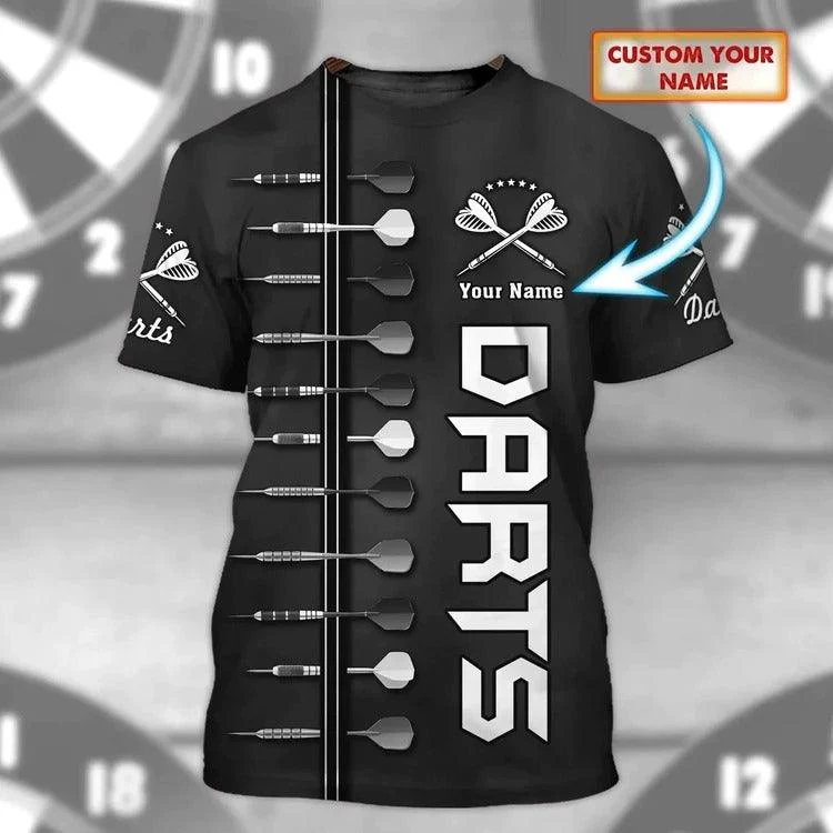 Customized Name Darts T Shirt, Personalized Name Darts T Shirt For Men - Perfect Gift For Darts Lovers, Darts Players - Image 2