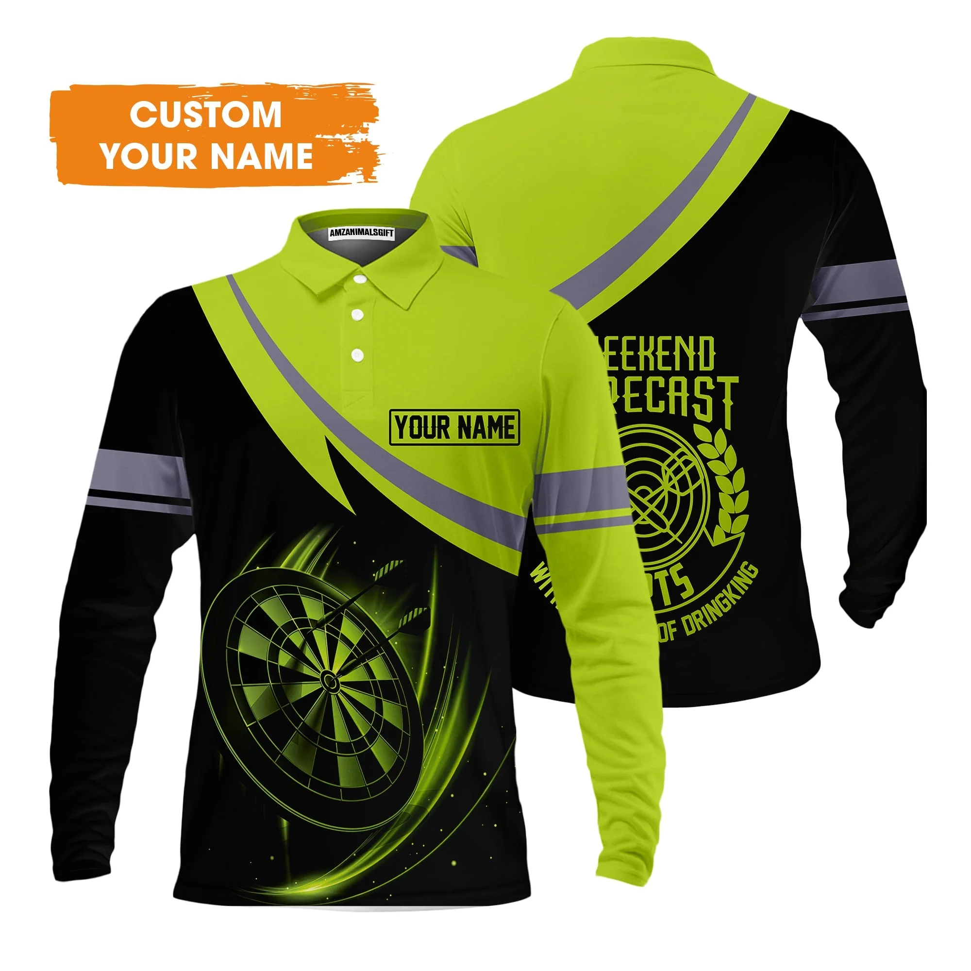 Customized Name Darts T-Shirt, Personalized Name Weekend Forecast Darts T-Shirt - Gift For Darts Lovers - Image 3
