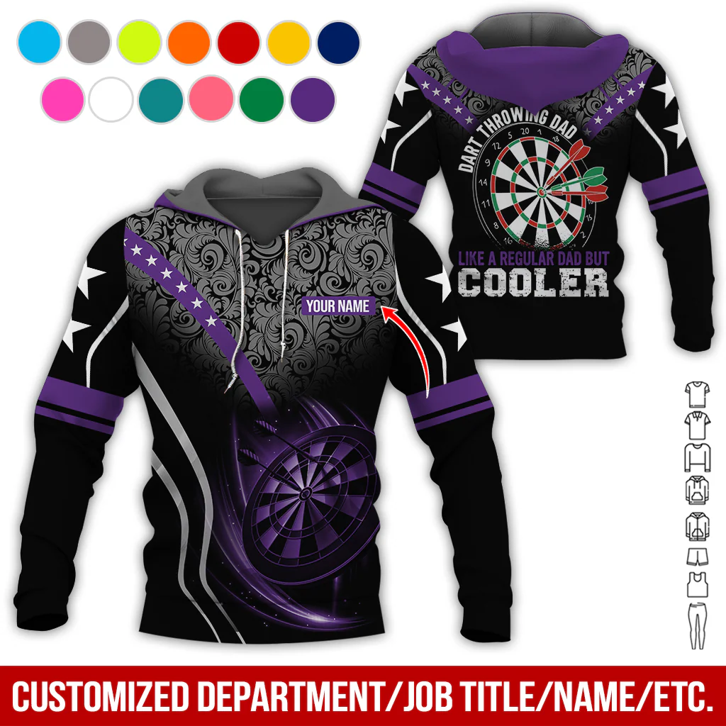 Customized Name Darts Tropical Pattern Hoodie, Like A Regular Dad But Cooler Hoodie, Perfect Gift For Darts Lovers, Darts Player - Image 11