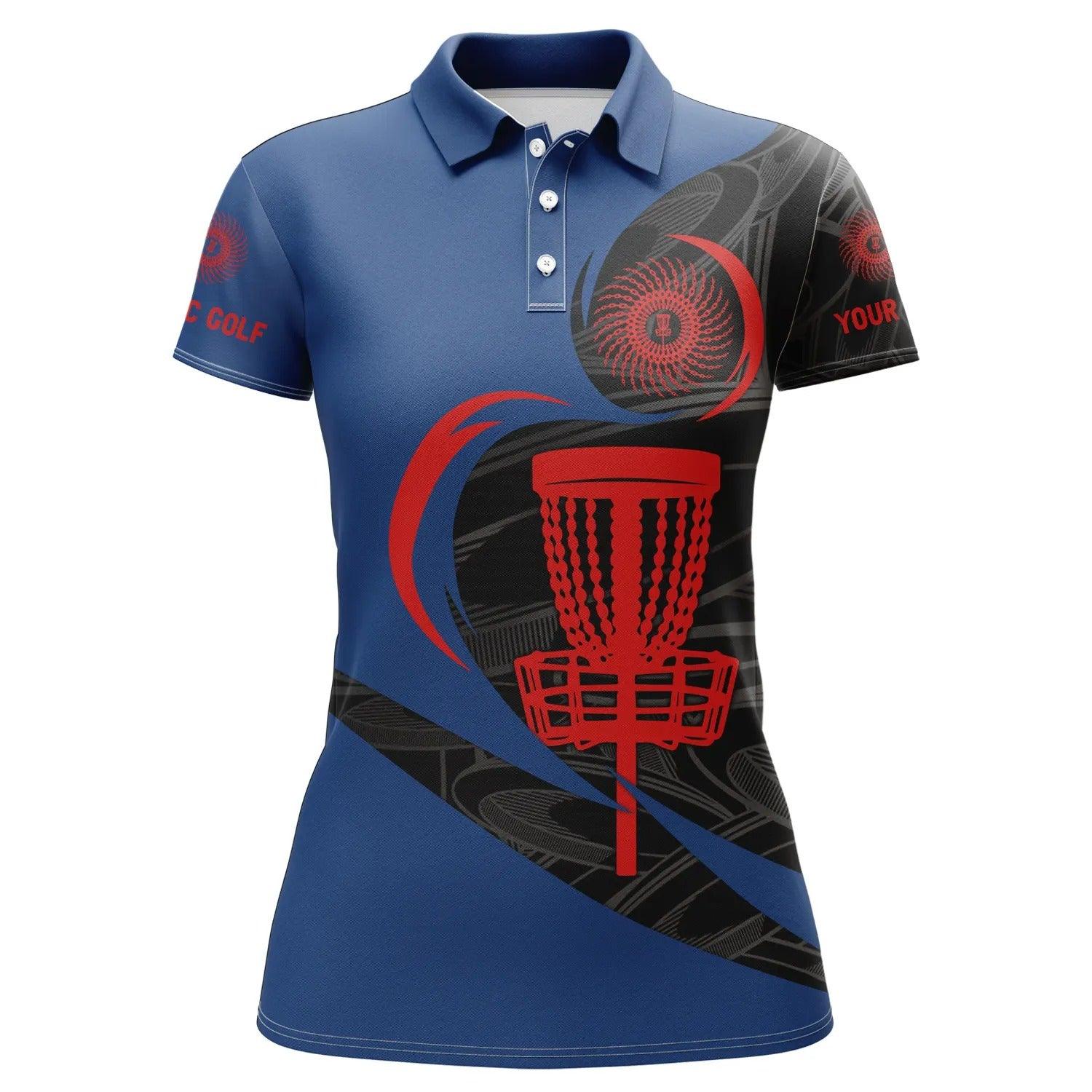 Customized Name Disc Golf Women Polo Shirt, Personalized Disc Golf Basket Women Polo Shirts - Perfect Polo Shirt For Ladies, Disc Golf Lovers - Image 2