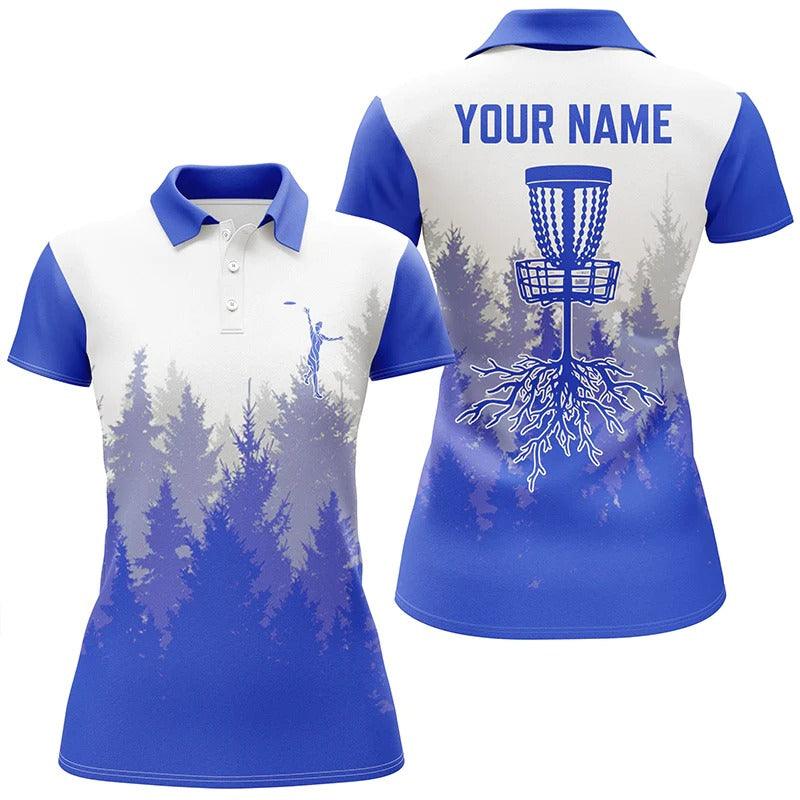 Customized Name Disc Golf Women Polo Shirts, Personalized Disc Golf Hole In The Woods Polo Shirts - Perfect Gift For Ladies, Disc Golf - Image 2