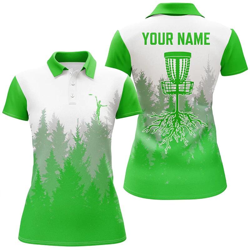 Customized Name Disc Golf Women Polo Shirts, Personalized Disc Golf Hole In The Woods Polo Shirts - Perfect Gift For Ladies, Disc Golf - Image 3