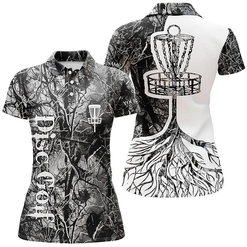 Customized Name Disc Golf Women Polo Shirts, Personalized Name Camo Disc Golf Basket Polo Shirt For Women - Perfect Gift For Ladies, Disc Golf Lovers - Image 3