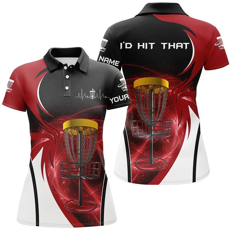 Customized Name Disc Golf Women Polo Shirts, Personalized Name I'd Hit That Disc Golf Basket Polo Shirts - Perfect Gift For Ladies, Disc Golf Lovers - Image 2
