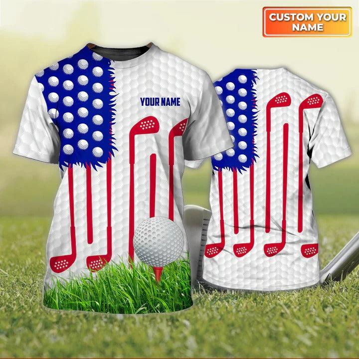 Customized Name Golf T Shirt, Golf Clubs Red Personalized Name Golf T Shirt For Men - Perfect Gift For Golf Lovers, Golfers