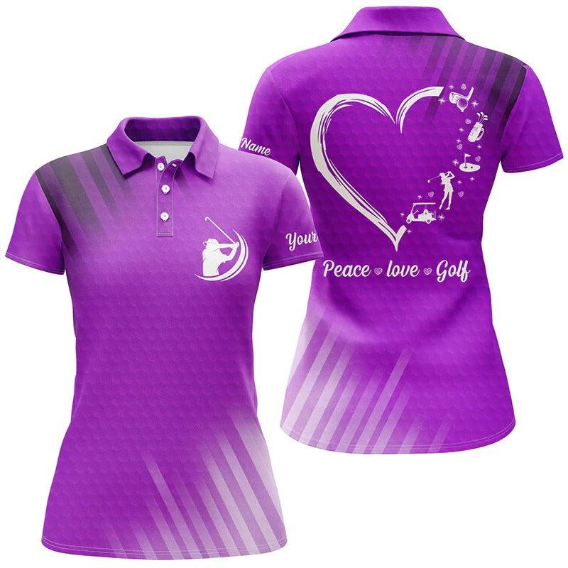 Customized Name Golf Women Polo Shirts, Peace Love Golf, Personalized Multi-color Women Polo Shirts - Perfect Gift For Ladies, Golfers, Golf Lovers - Image 2