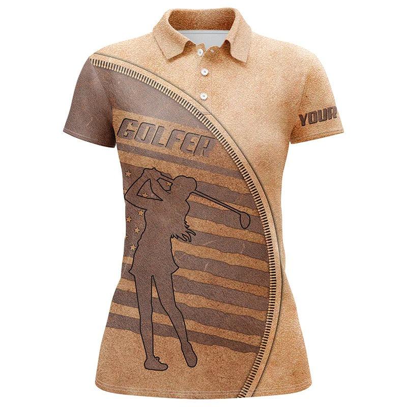 Customized Name Golf Women Polo Shirts, Personalized American Flag Patriot, Golfer Women Polo Shirts - Perfect Gift For Ladies, Golfers, Golf Lovers - Image 2