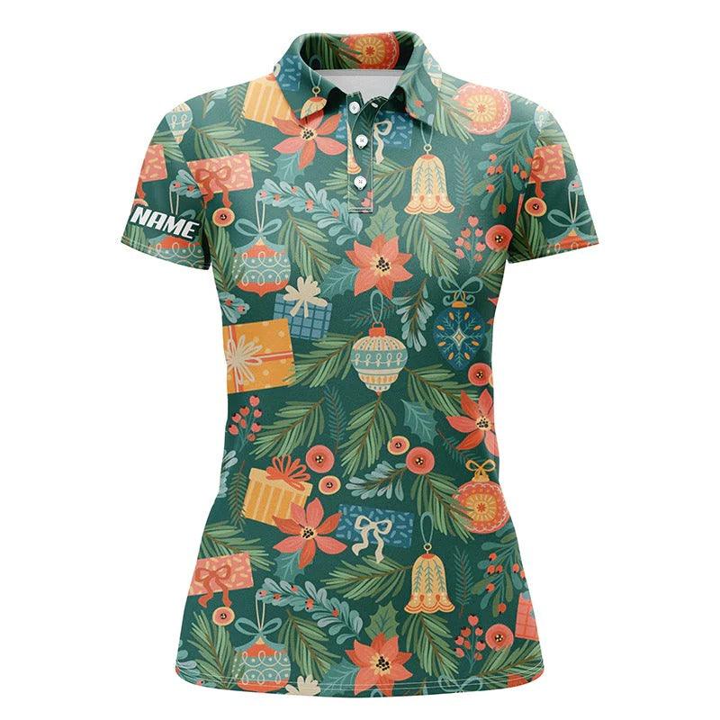 Customized Name Women Polo Shirts, Personalized Christmas Toys And Gifts Pattern Polo Shirts - Perfect Gift For Ladies, Friends, Family - Image 2