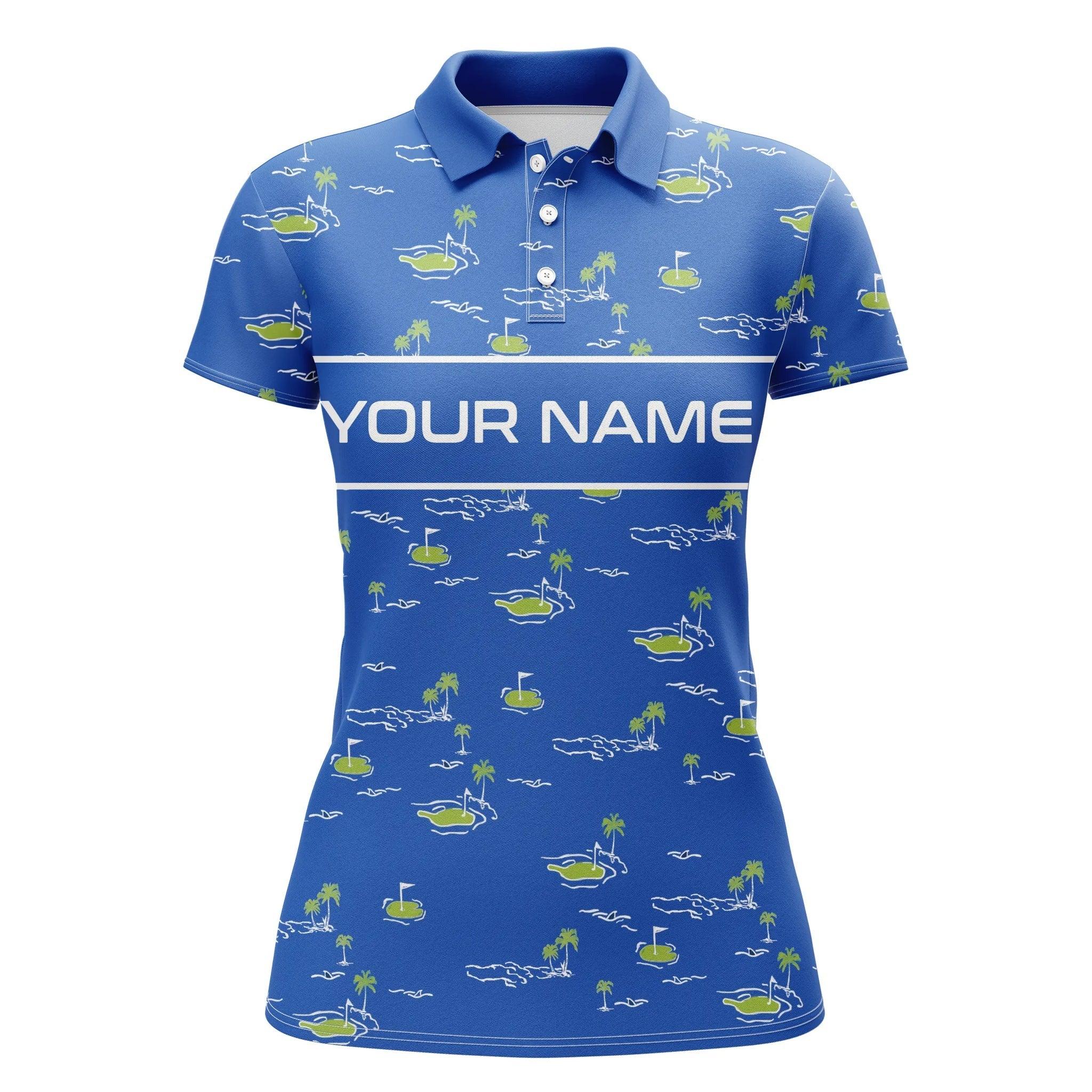 Customized Name Golf Women Polo Shirts, Personalized Golf Course Pattern Tournament Golf Polo Shirts - Perfect Gift For Ladies, Golf Lovers, Golfers - Image 2