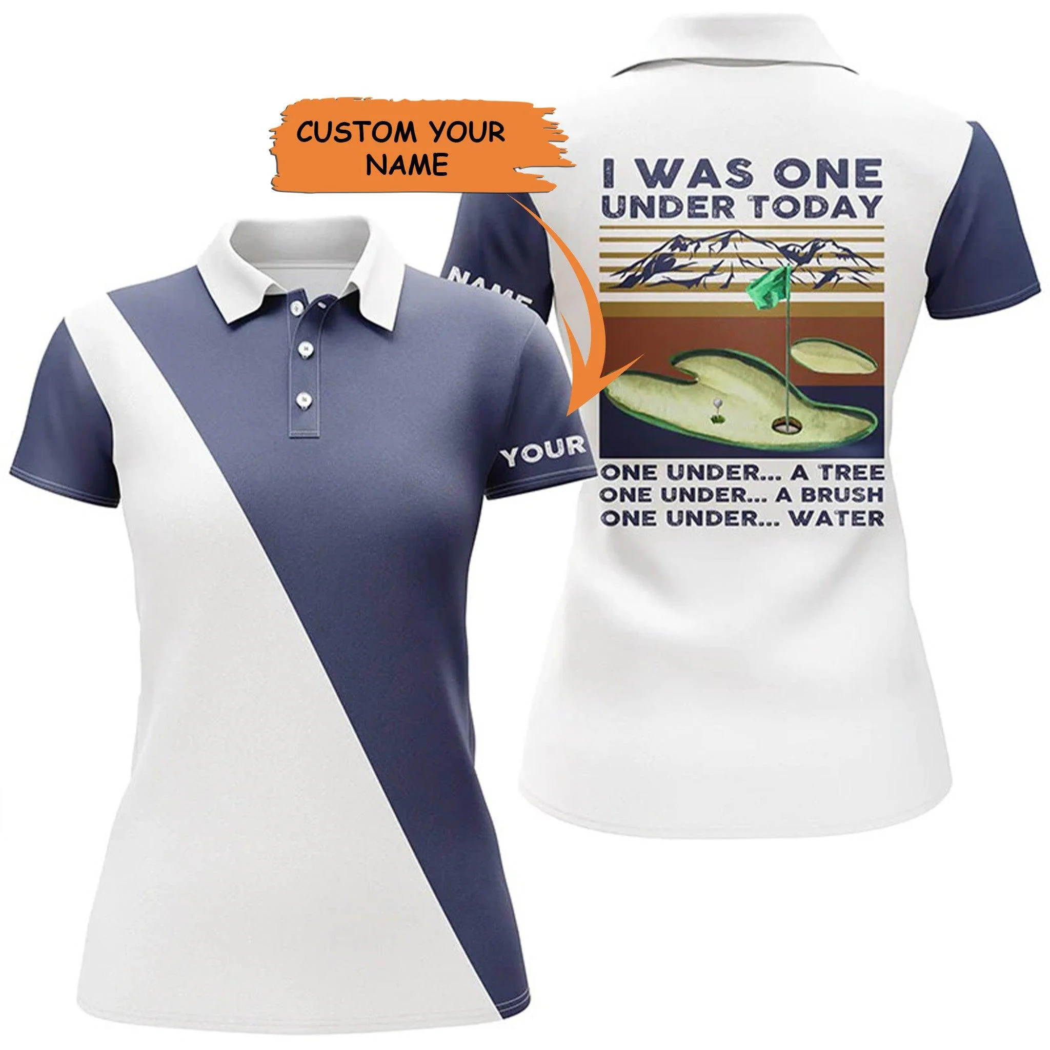 Customized Name Golf Women Polo Shirts, Personalized I Was One Under Today, One Under A Tree Shirts - Perfect Gift For Ladies, Golfers, Golf Lovers