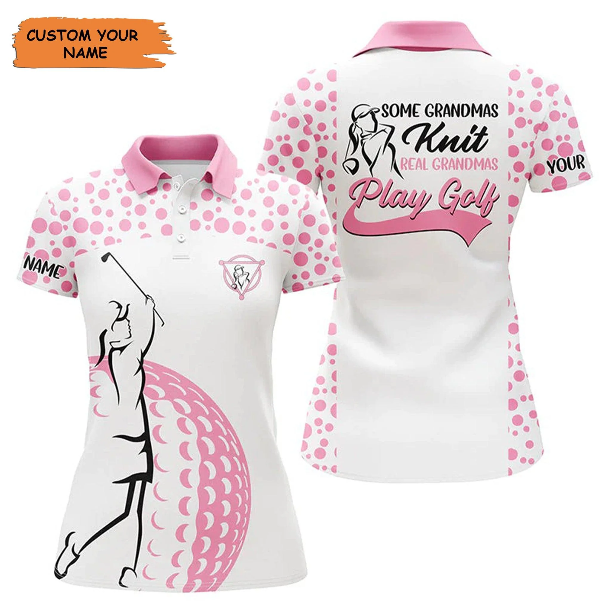Customized Name Golf Women Polo Shirts, Personalized Some Grandma Knit Real Grandmas Play Golf, Mother's Day - Perfect Gift For Golfers, Golf Lovers