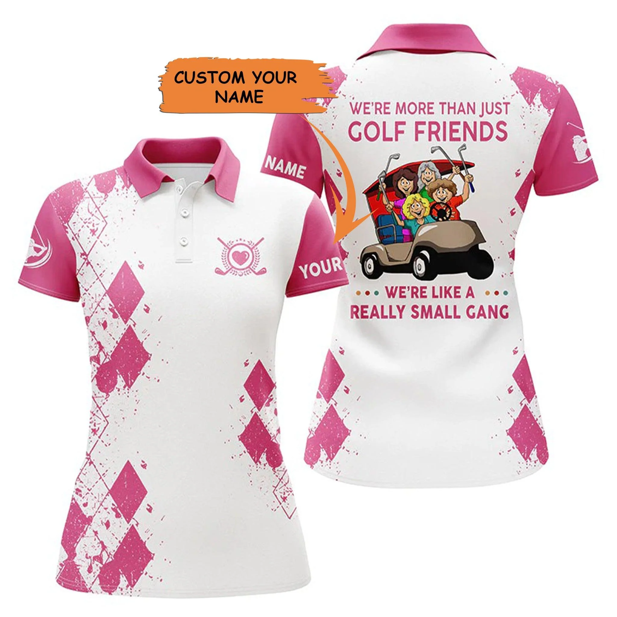 Customized Name Golf Women Polo Shirts, Pink Polo Shirts Personalized We're More Than Just Golf Friends - Perfect Gift For Ladies, Golfers, Golf Lovers