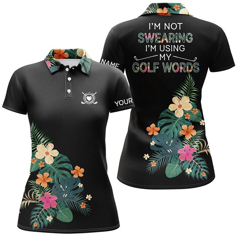 Customized Name Golf Women Polo Shirts, Tropical Plants Personalized I Am Not Swearing I'm Using My Golf Words - Perfect Gift For Golf Lovers, Golfers - Image 2