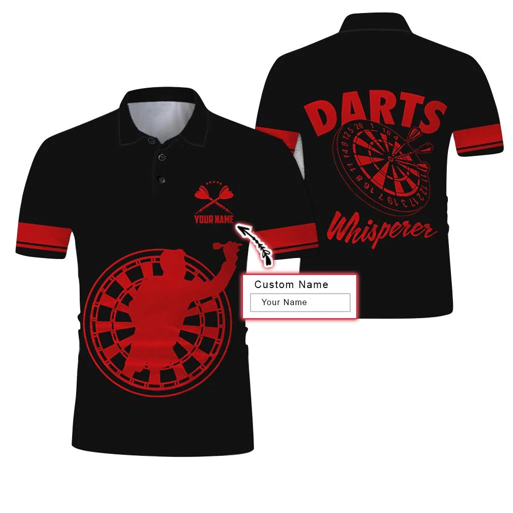 Customized Name Polo Shirt, Darts Whisperer Personalized Name Darts Uniforms Polo Shirt For Men - Perfect Gift For Darts Lovers, Darts Players - Image 2