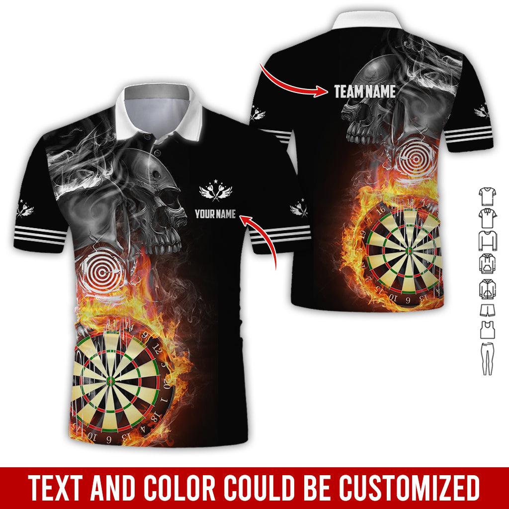 Customized Name & Team Darts Polo Shirt, Skull Darts Flame Personalized Darts Polo Shirt For Men - Perfect Gift For Darts Lovers, Darts Players, Darts Team - Image 4