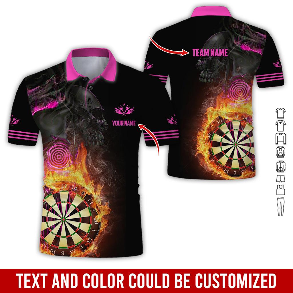 Customized Name & Team Darts Polo Shirt, Skull Darts Flame Personalized Darts Polo Shirt For Men - Perfect Gift For Darts Lovers, Darts Players, Darts Team - Image 7