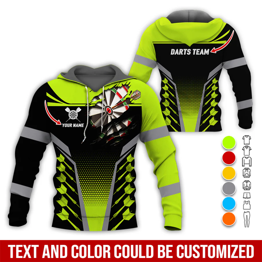 Customized Name & Team Name Darts Premium Hoodie, Personalized Hoodie For Darts Player, Perfect Gift For Darts Lovers, Friend, Family - Image 2