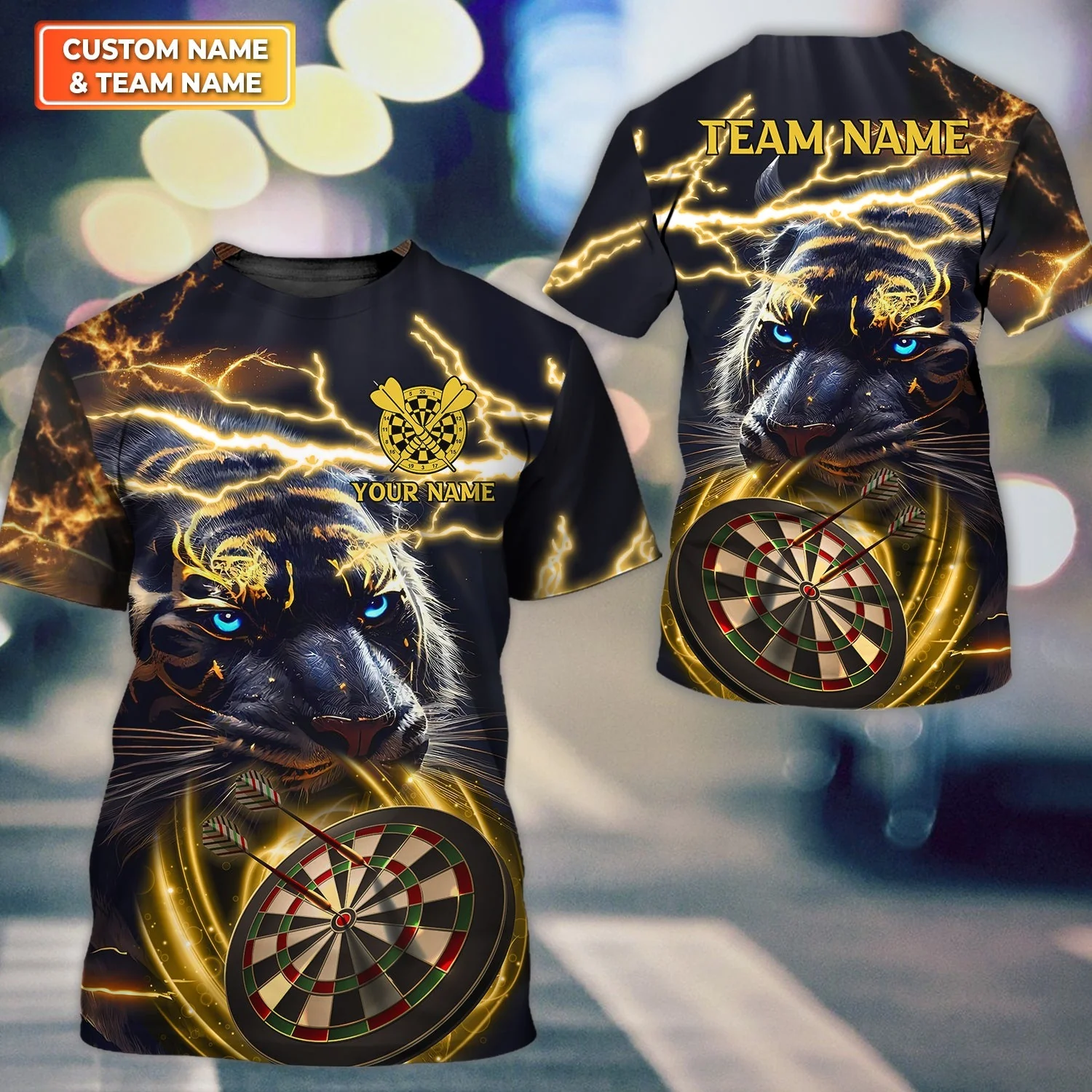 Customized Name & Team Name Darts Hawaiian Shirt, Storm Tiger Personalized For Dart Team Player Hawaiian Shirt - Image 3