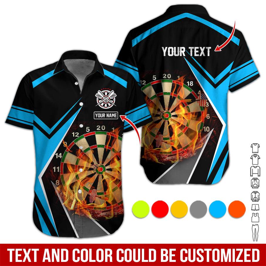 Customized Name & Text Darts Hawaiian Shirt, Dartboard Flame Personalized Darts Hawaiian Shirts - Gift For Darts Lovers, Darts Players Uniforms - Image 2