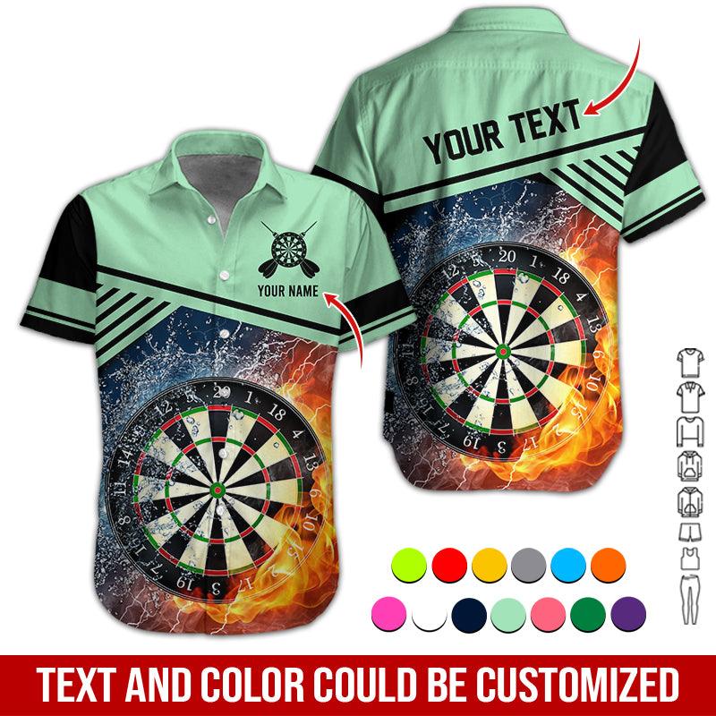 Customized Name & Text Darts Hawaiian Shirt, Dartboard In Water & Fire Personalized Darts Hawaiian Shirts - Gift For Darts Lovers, Darts Players Uniforms - Image 10